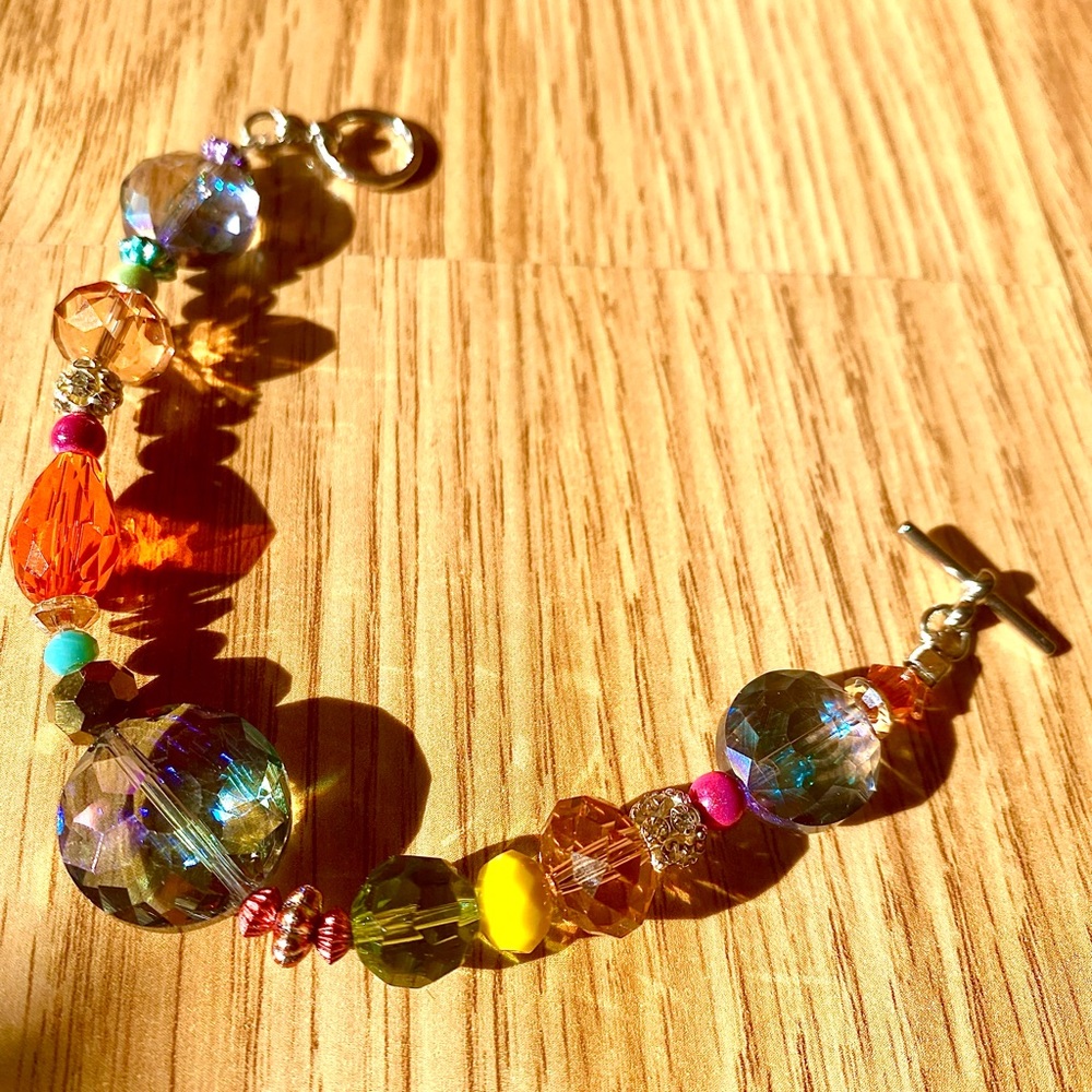 Boho Czech Glass & Crystal Bracelet